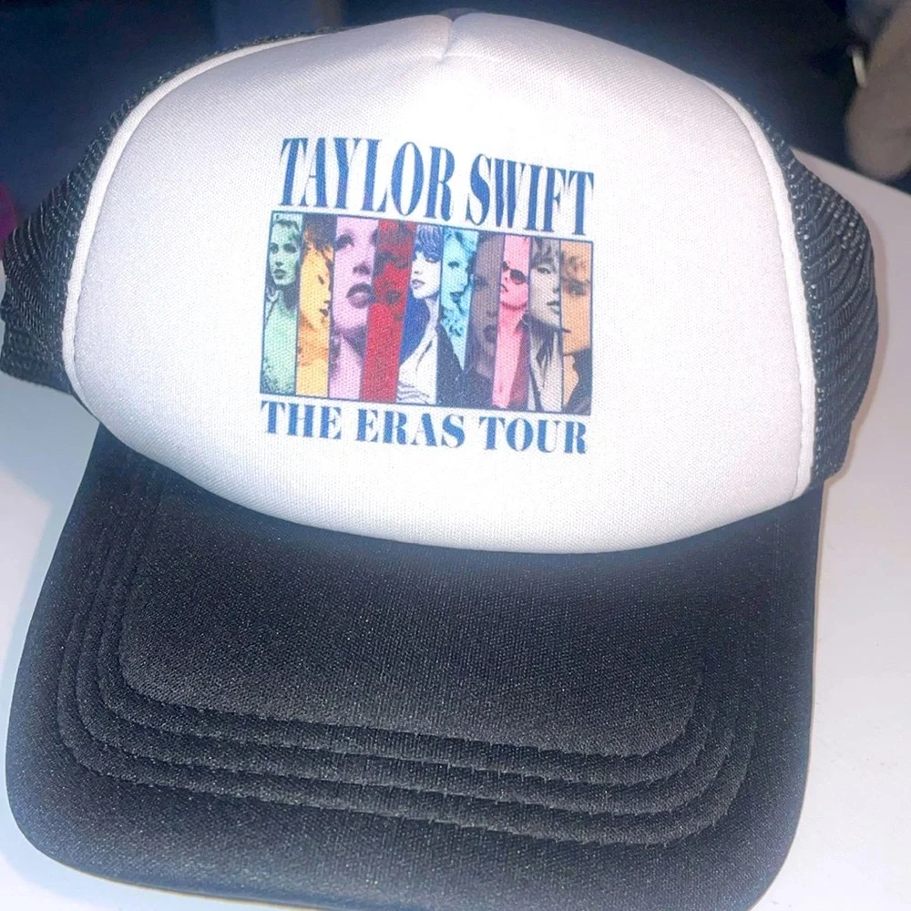 Taylor Swift The Eras Tour trucker hat black mesh white graphic new